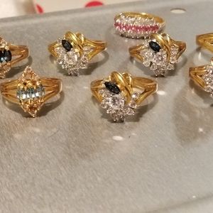 Beautiful Womens 18KGF Crystal Rings